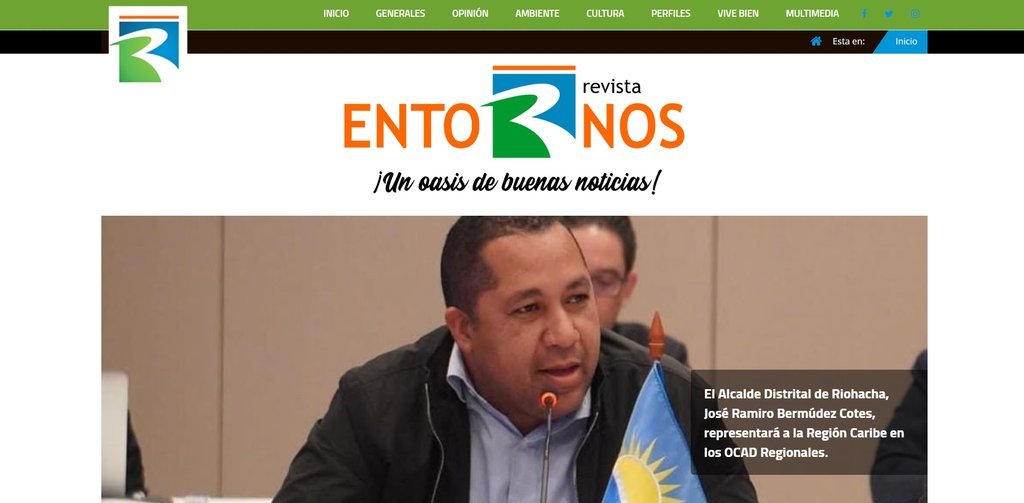 Screenshot of the Revista Entornos website