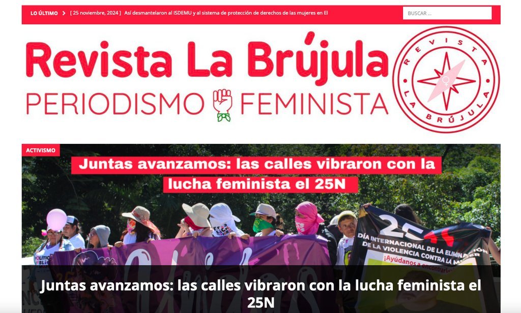 Screenshot of the Revista La Brujula website