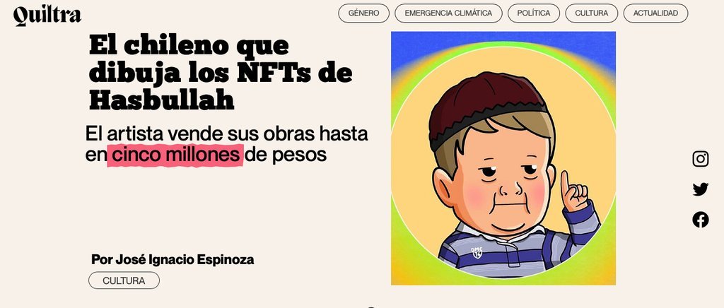 Screenshot of the Revista Quiltra website