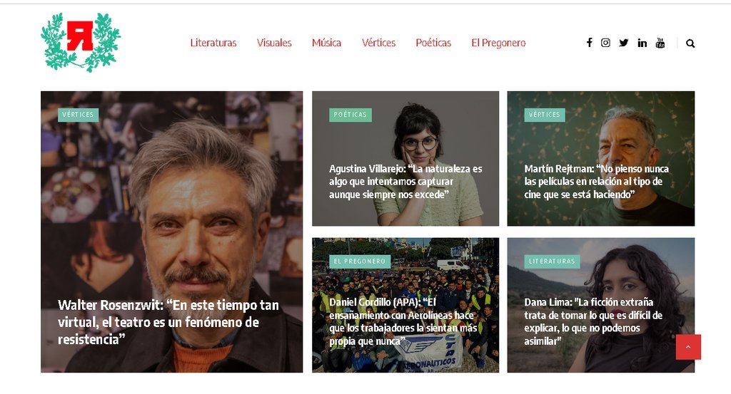 Screenshot of the Revista Ruda website