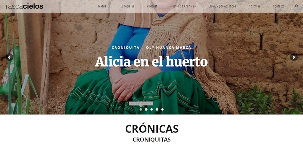 Screenshot of the Revistas Rascacielos website