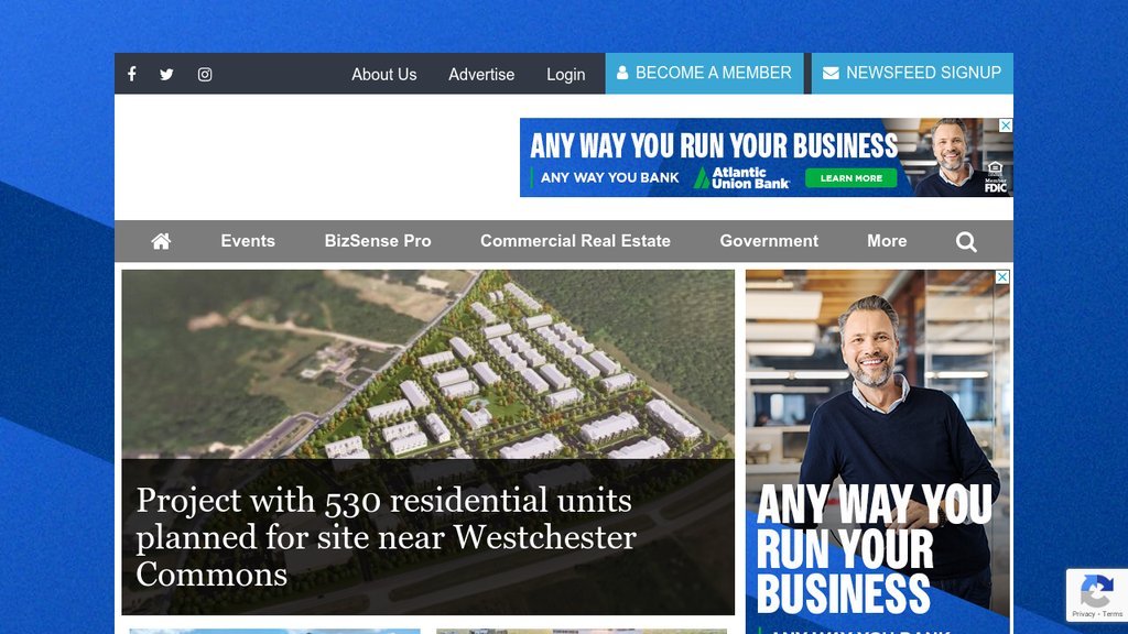 Screenshot of the Richmond Biz Sense website