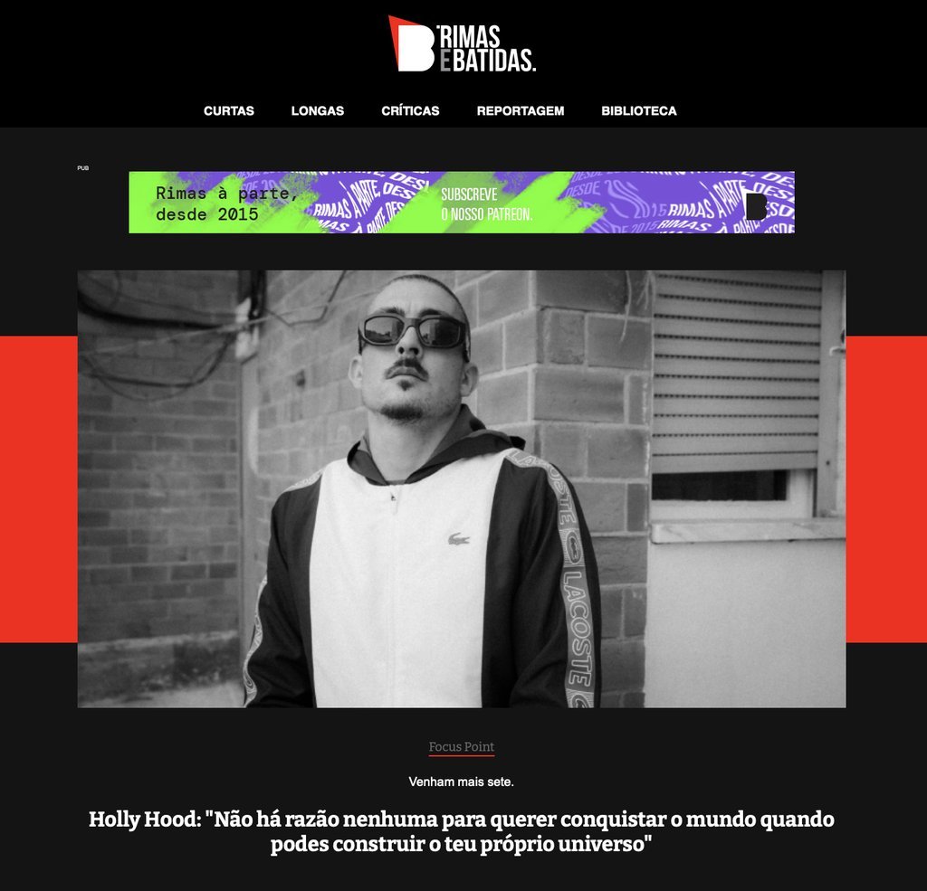 Screenshot of the Rimas e Batidas website