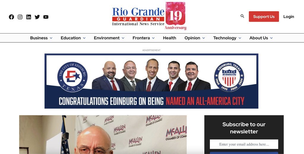 Screenshot of the Rio Grande Guardian website