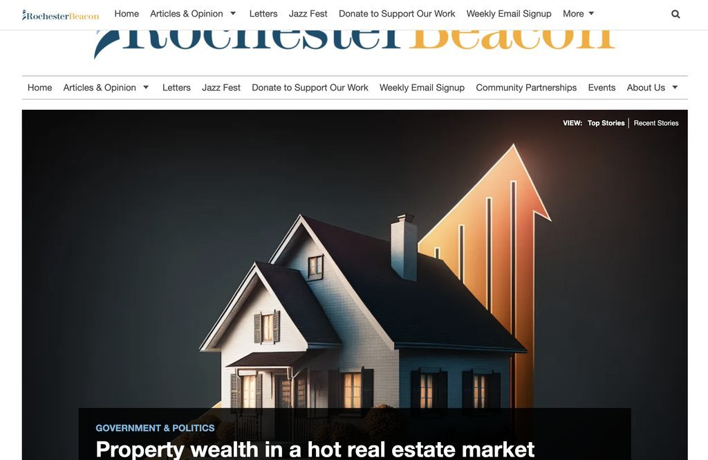 Screenshot of the Rochester Beacon website
