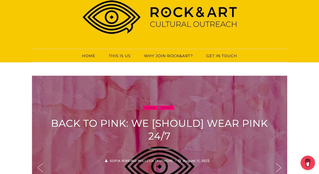 Screenshot of the Rock & Art website