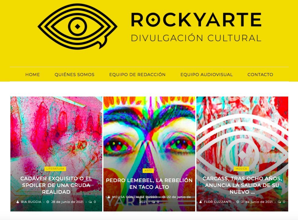 Screenshot of the Rock Y Arte - Divulgacion Cultural website