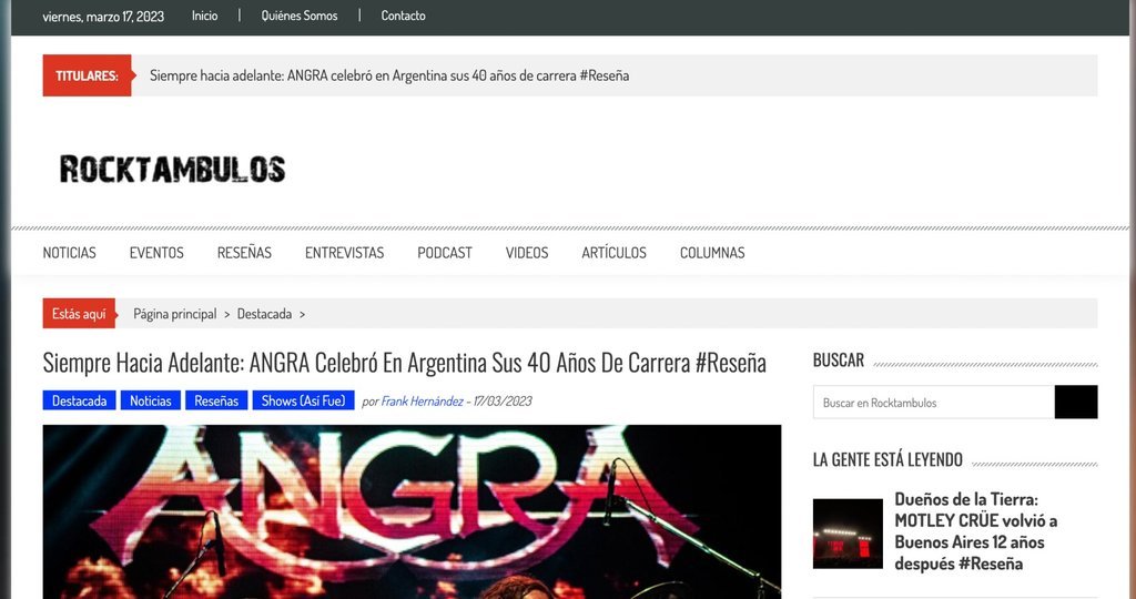 Screenshot of the Rocktambulos website