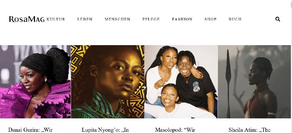 Screenshot of the RosaMag website