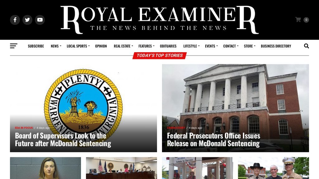 Screenshot of the Royal Examiner website