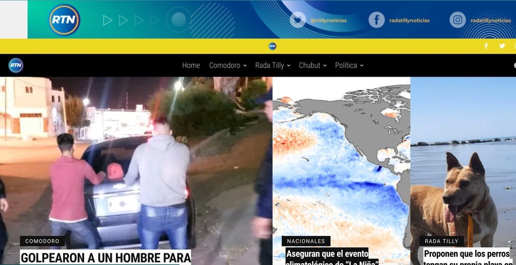 Screenshot of the Rtn Radatillynoticias website