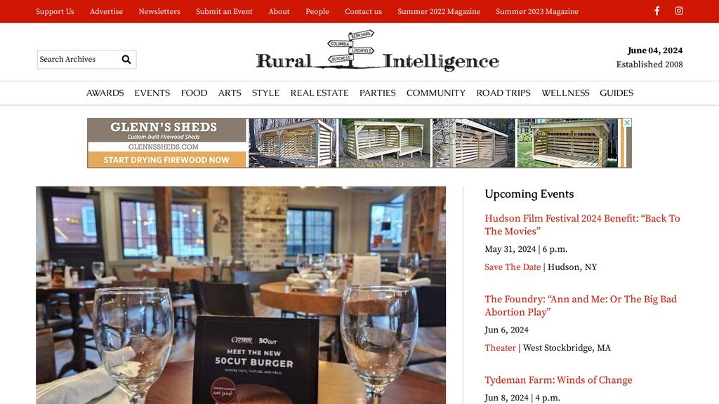 Screenshot of the Rural Intelligence website