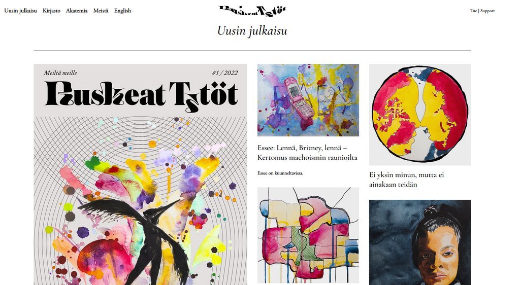 Screenshot of the Ruskeat Tytöt Media website