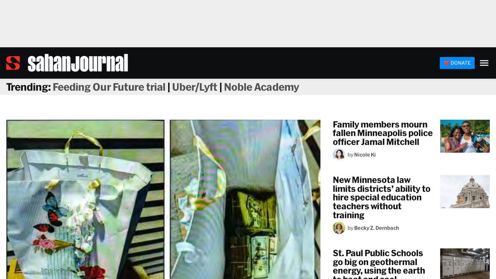 Screenshot of the Sahan Journal website