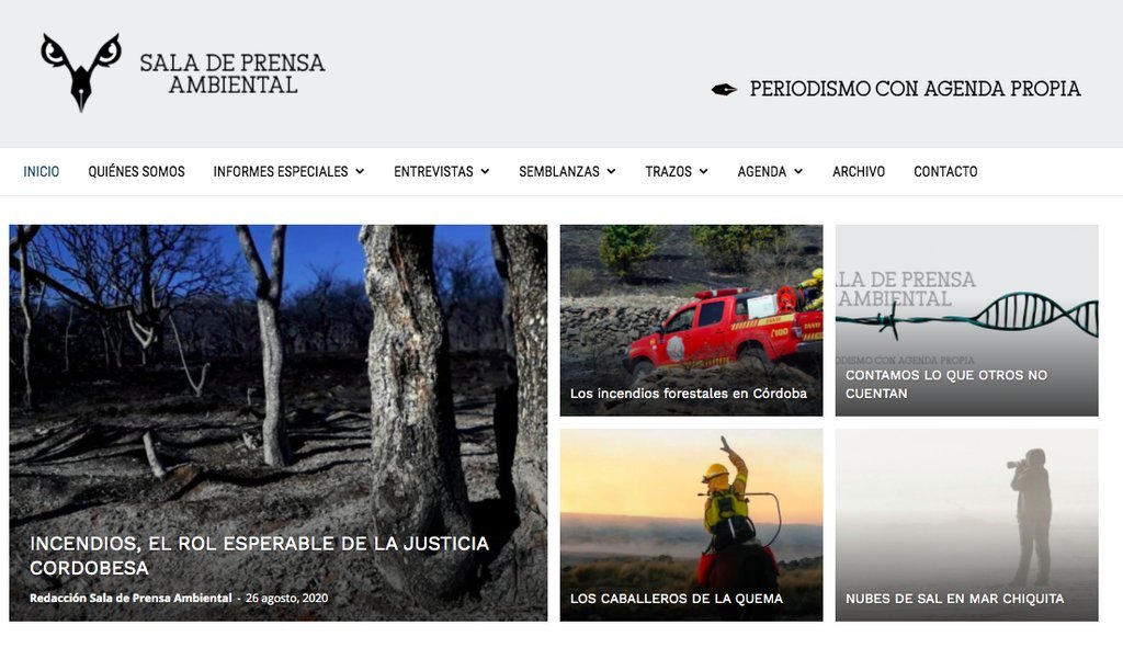 Screenshot of the Sala De Prensa Ambiental website