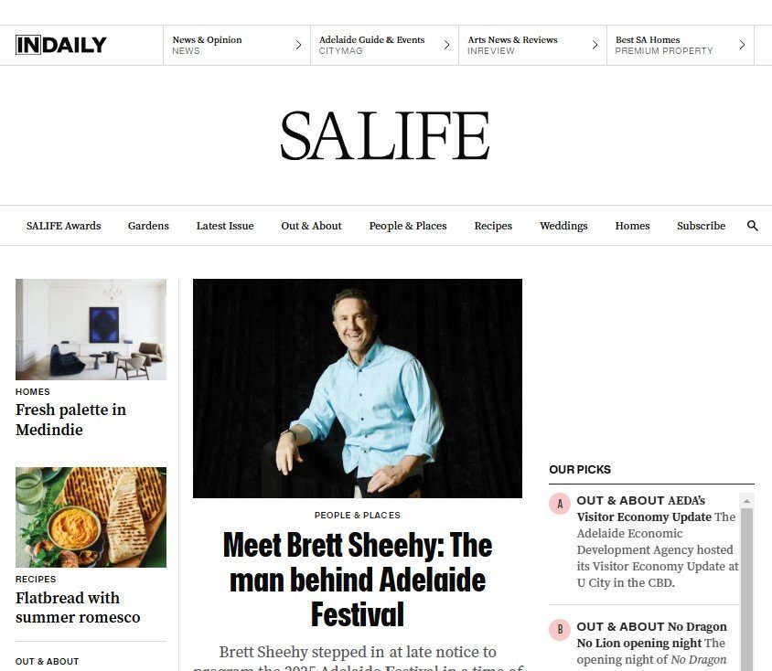 Screenshot of the SALIFE website