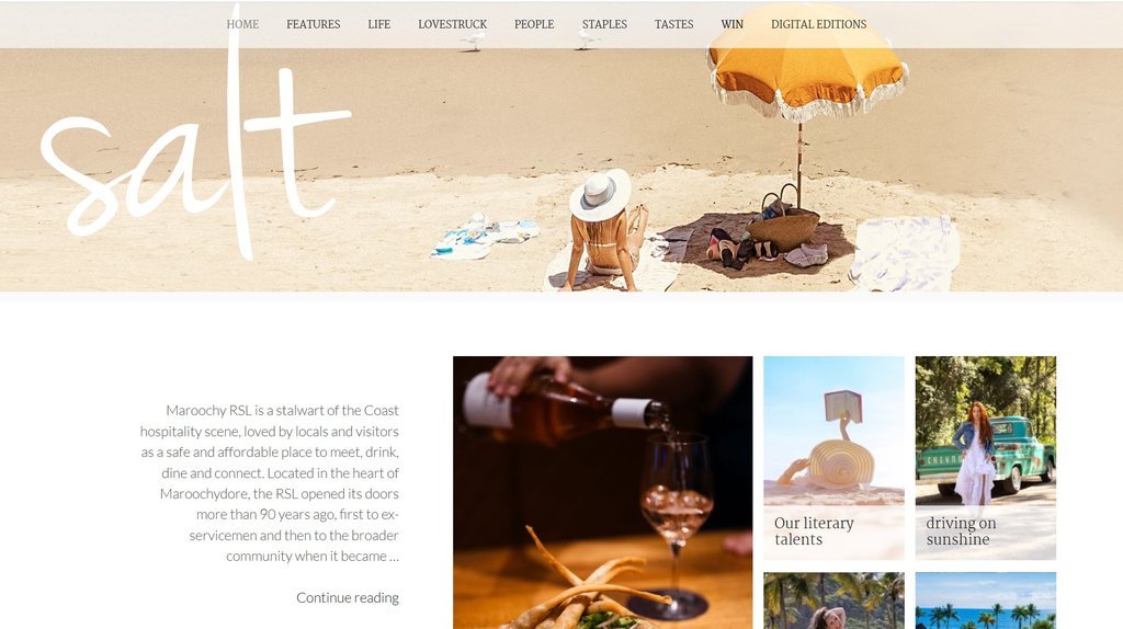 Screenshot of the Salt website