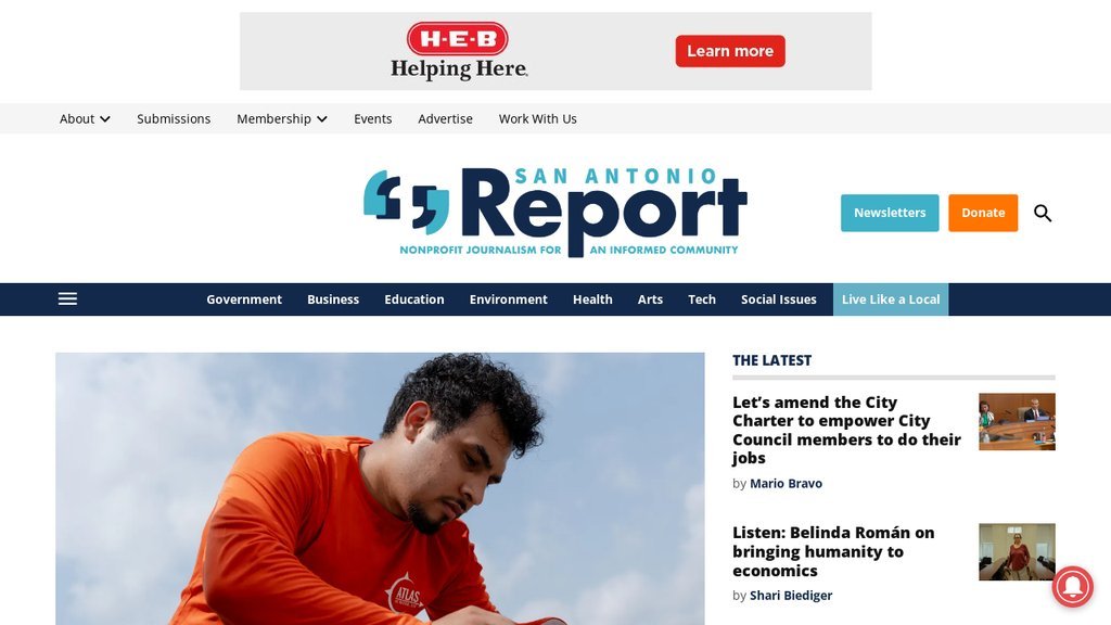 Screenshot of the San Antonio Report website