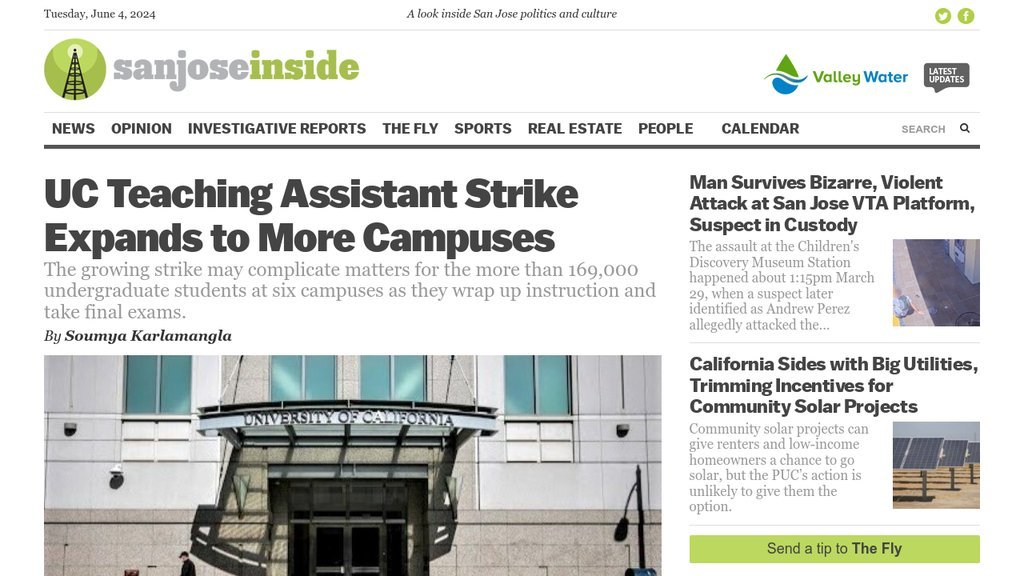 Screenshot of the San Jose Inside website