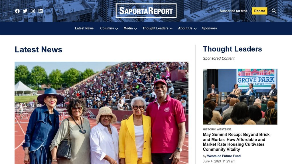 Screenshot of the SaportaReport website