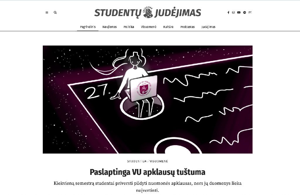 Screenshot of the Šauksmas website