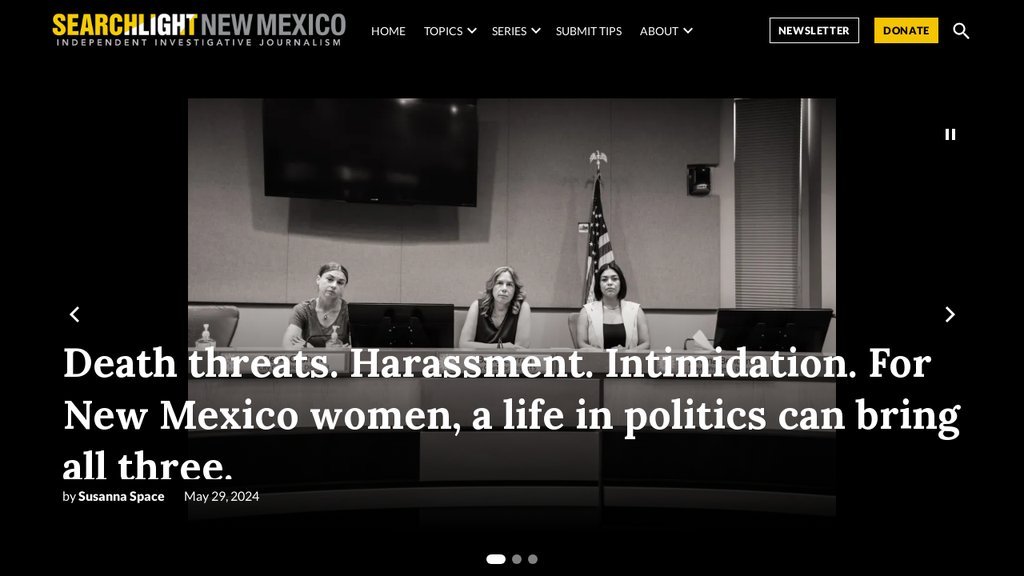 Screenshot of the Searchlight New Mexico website