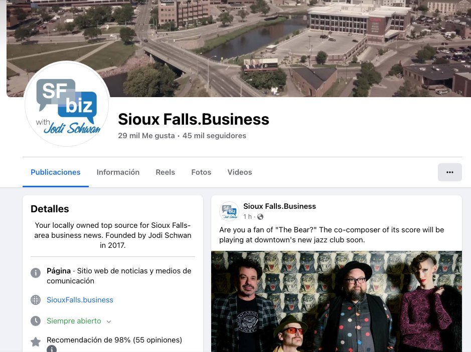 Screenshot of the SiouxFalls.Business website