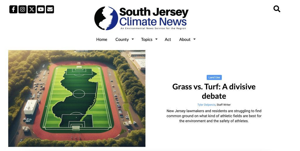 Screenshot of the SJ Climate News website