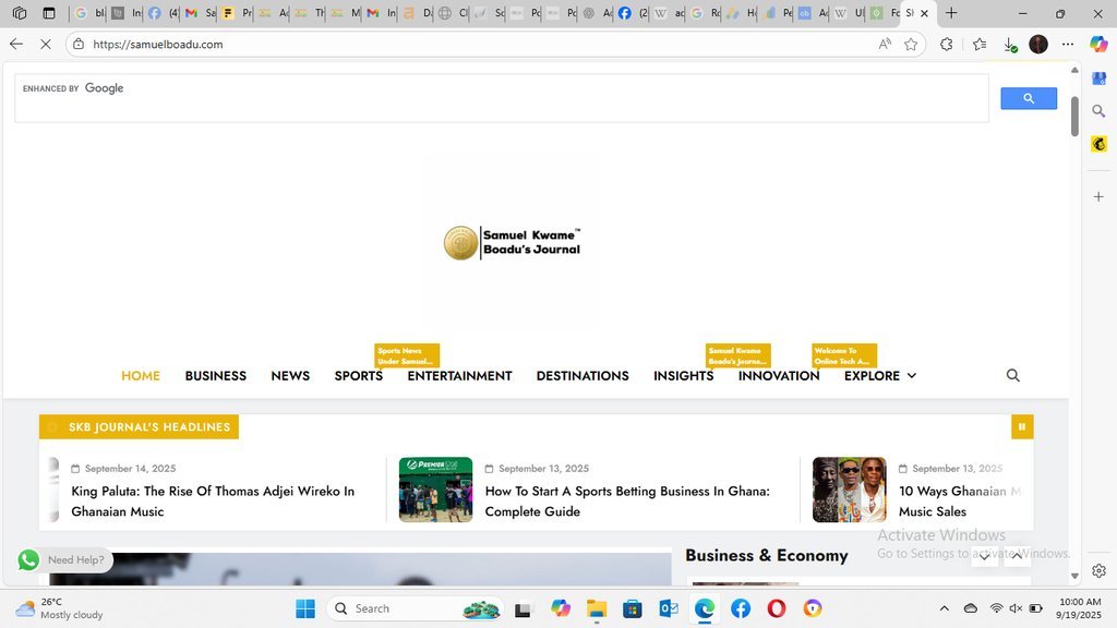 Screenshot of the SKB Journal website