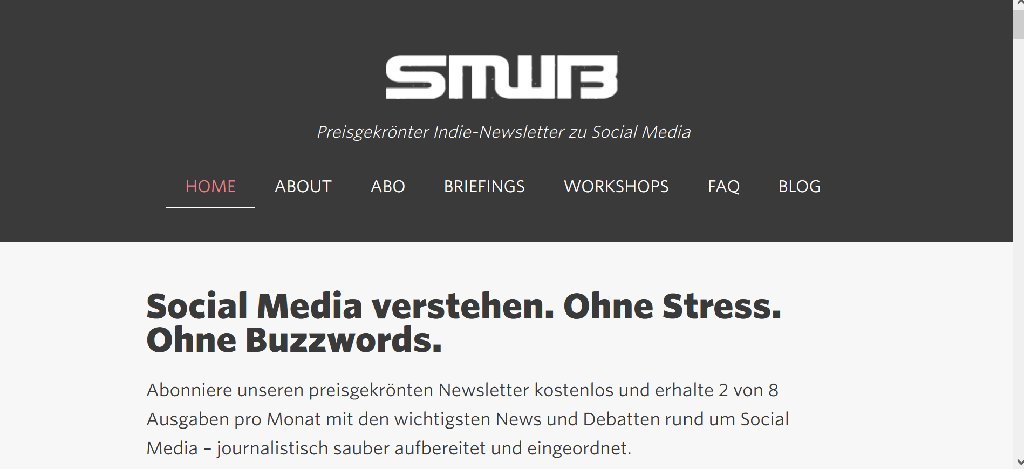 Screenshot of the Social Media Watchblog website