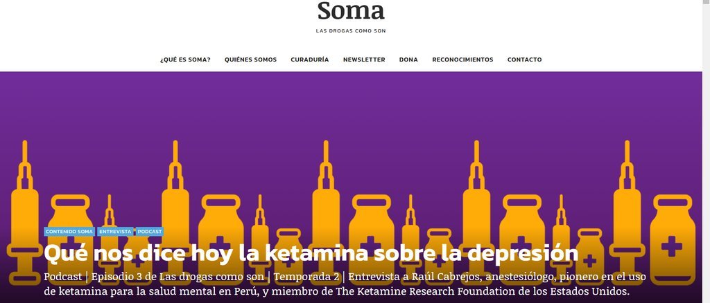Screenshot of the Soma website