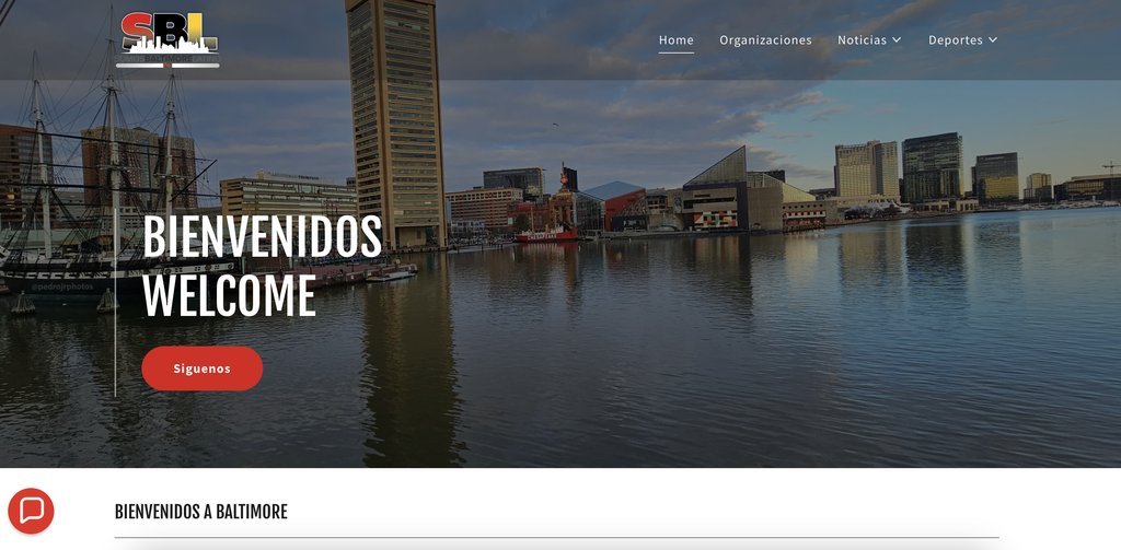 Screenshot of the Somos Baltimore Latino website