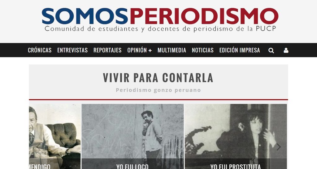 Screenshot of the Somos Periodismo website