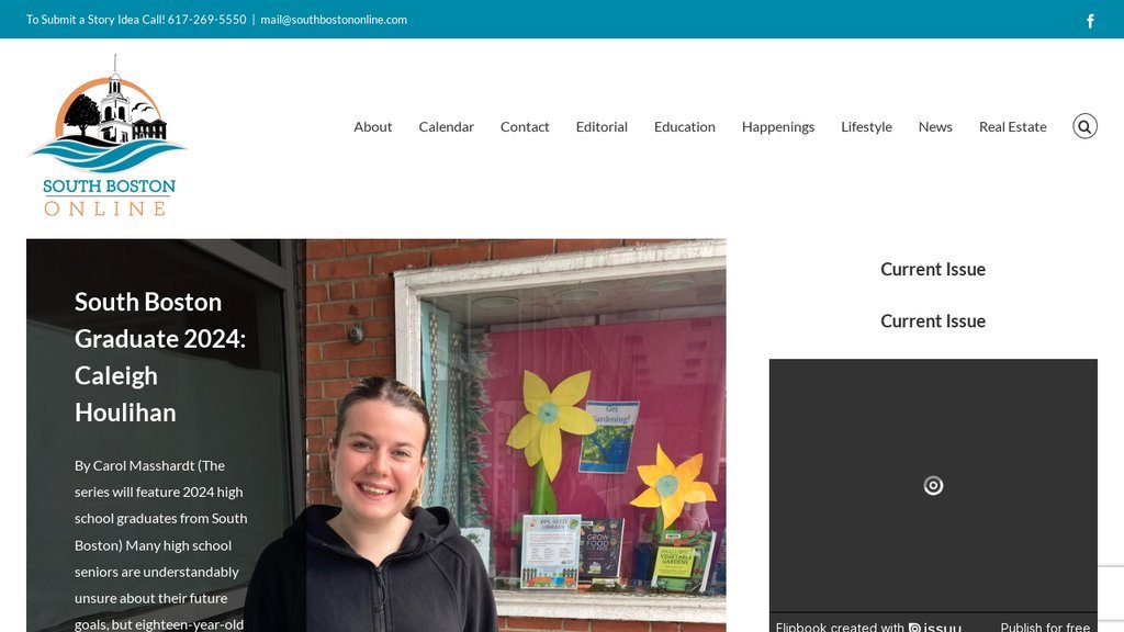 Screenshot of the South Boston Online website
