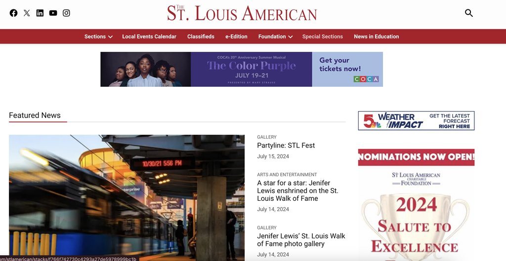 Screenshot of the St. Louis American website