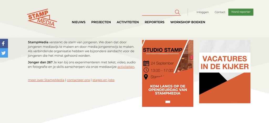 Screenshot of the StampMedia website