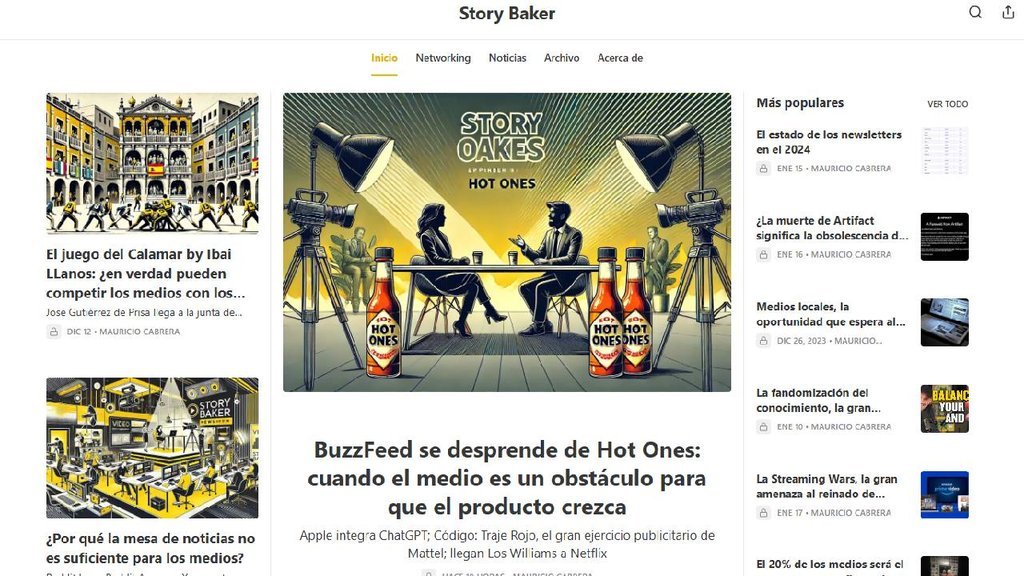 Screenshot of the Story Baker website