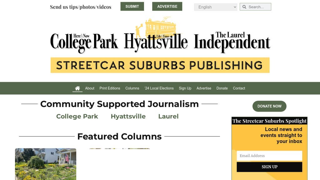 Screenshot of the Streetcar Suburbs News website