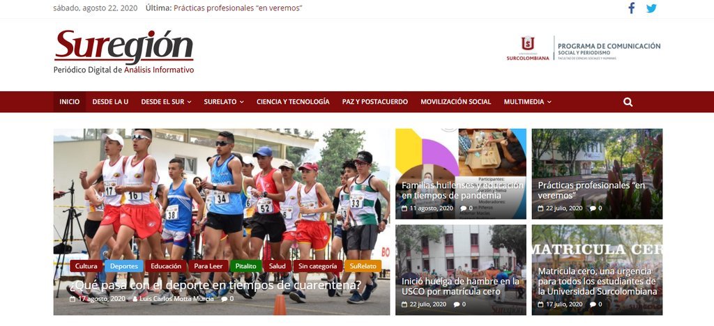 Screenshot of the Su Region website
