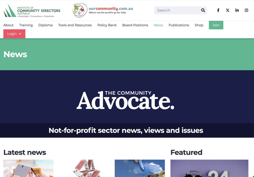 Screenshot of the Succession Media website