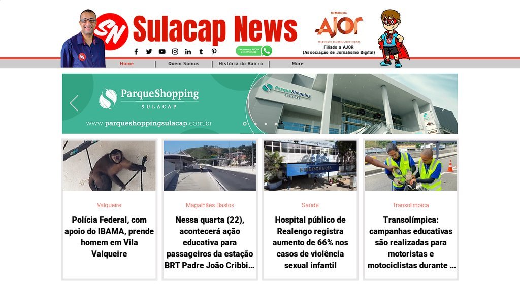 Screenshot of the Sulacap News website