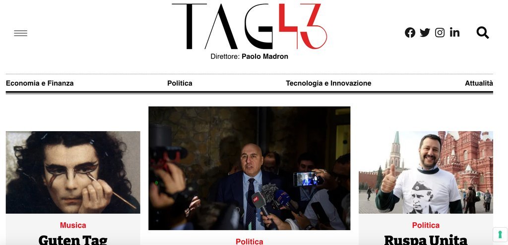 Screenshot of the Tag43 website