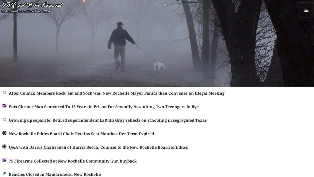 Screenshot of the Talk of the Sound website