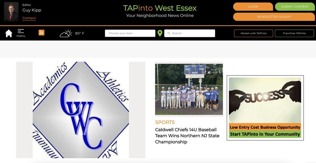 Screenshot of the TAP into West Essex website
