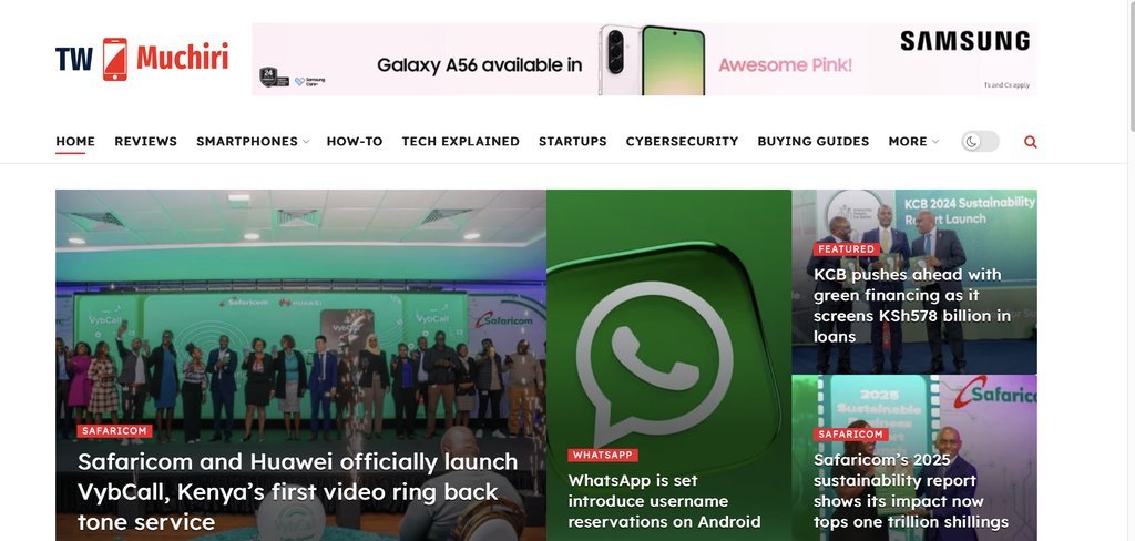 Screenshot of the Tech With Muchiri website