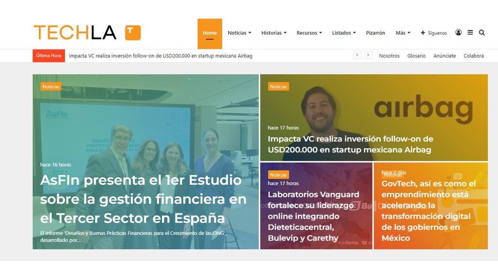 Screenshot of the Techla website