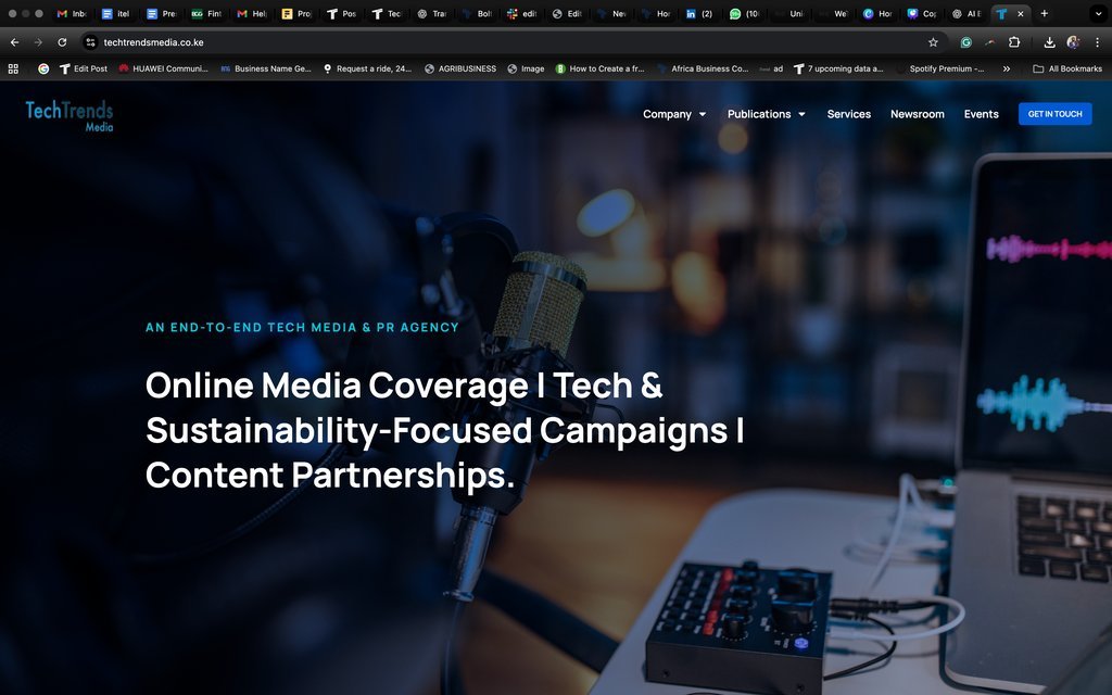 Screenshot of the TechTrends Media website