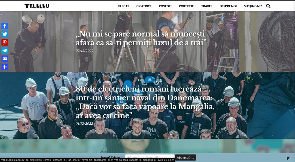Screenshot of the Teleleu website