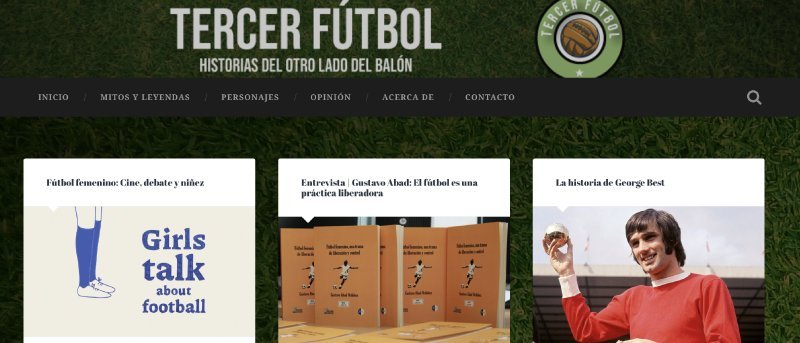 Screenshot of the Tercer Futbol website