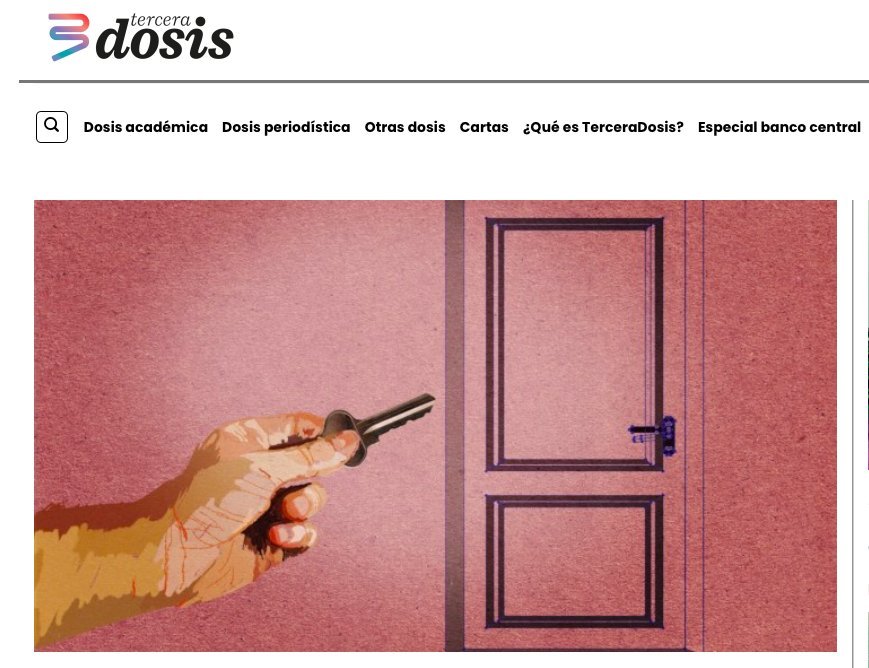 Screenshot of the Tercera Dosis website
